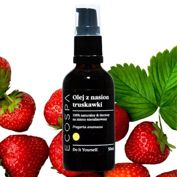 NATURALNY OLEJ Z NASION PESTEK TRUSKAWKI TWARZ CIAŁO WŁOSY 50 ML ECOSPA