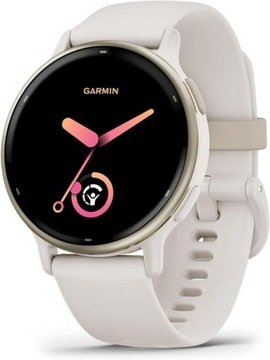 GARMIN VIVOACTIVE 5 ALUMINIOWY GOLD Z KOPERTĄ IVORY I SILIKONOWYM PASKIEM