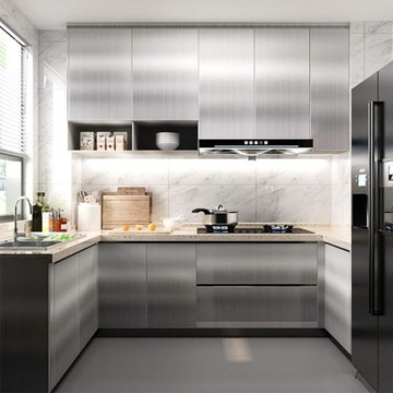 ДЕКОРАТИВНАЯ МЕБЕЛЬНАЯ ОБЛИЦОВКА ДЛЯ КУХОННЫХ ШКАФОВ СЕРЕБРЯНОГО ЦВЕТА 300Х60 СМ