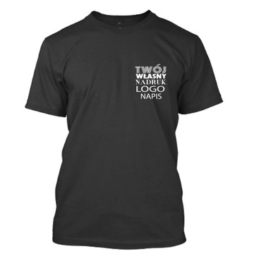 KOSZULKA T-SHIRT Z WŁASNYM NADRUKIEM LOGO NAPIS MAŁE LOGO roz.L