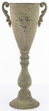 Декоративная ваза с золотой патиной и ретро-антикварной крышкой на ножке