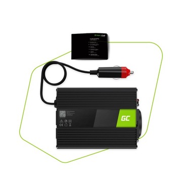 Przetwornica samochodowa GreenCell 12V 150W 300W Sinus USB do auta do tira