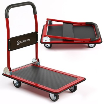 WÓZEK PLATFORMOWY TOWAROWY SKŁADANY TRANSPORTOWY MAGAZYNOWY 150 KG