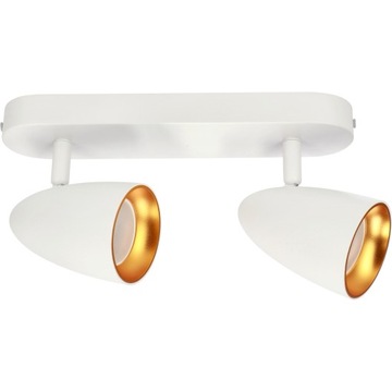 LAMPA SUFITOWA LISTWA SPOT OPRAWA HALOGENOWA 2xGU10 BIAŁO-ZŁOTA EDO