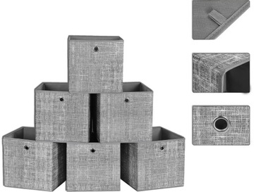 Poręczne Pudełka do przechowywania 6 szt 30x30x30