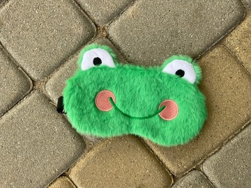 СПАЛЬНАЯ МАСКА ДЛЯ ГЛАЗ МАСКА РЕЛАКСАЦИЯ зеленая лягушка ЛЯГУШКА