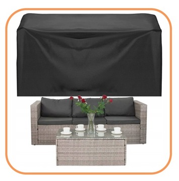 Крышка для садовой мебели Столы Стулья Черный водонепроницаемый 245 см брезента