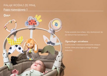 TAF TOYS Pałąk Łuk z zabawkami zawieszkami do wózka Zajączek Rośnij ze Mną