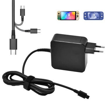 БЛОК ПИТАНИЯ 15В 2,6А 45ВТ С ПЕРЕКЛЮЧАТЕЛЕМ USB C, ЗАРЯДНОЕ УСТРОЙСТВО 1,8М