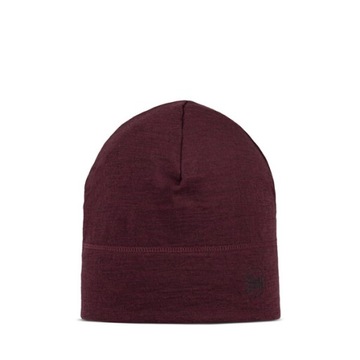 Buff czapka z wełny merino lightweight garnet bordo