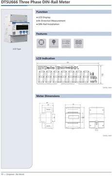 Chint DTSU666 Modbus MID 3F двунаправленный счетчик