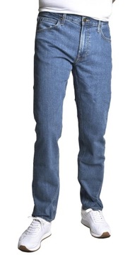 LEE DAREN proste spodnie jeans straight ZIP FLY Niebieski W33 L36