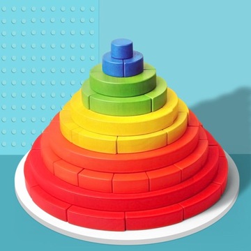 Rainbow Building Stacker Blocks Match style 1