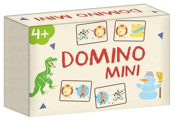 DOMINO MINI GRA EDUKACYJNA KARCIANA RODZINNA OBRAZKOWA 4+
