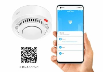Белый беспроводной интеллектуальный датчик дыма Zigbee Tuya, требуется шлюз