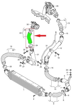 PŘÍVOD INTERCOOLER AUDI A3 Q3 TT 1.6 2.0 TDI