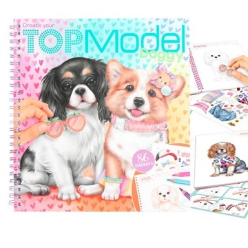 TOP MODEL DOGGY KOLOROWANKA Z NAKLEJKAMI PIeski