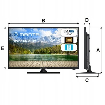 MANTA 19LHN123D 19-дюймовый HDR-телевизор со светодиодной подсветкой DVB-T2