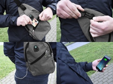 МАЛЕНЬКИЙ РЮКЗАК НА ОДНО ПЛЕЧО С USB-ПОРТОМ + БИЗНЕС-ШАПКА СО СВЕТОДИОДНОЙ ПОДСВЕТКОЙ