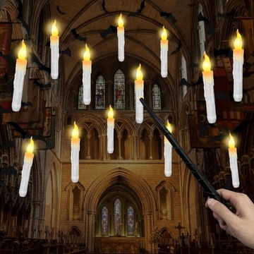 BEZPŁOMIENIOWE ŚWIECA LED DEKORACJA HARRY POTTER MAGIC WAND PILOTEM 12SZT