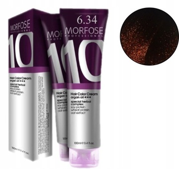 MORFOSE 10 CREME FARBA DO WŁOSÓW KREM KOLORYZUJĄCY ARGAN OIL 6.34 100ML