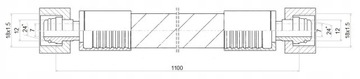 PRZEWÓD WĄŻ HYDRAULICZNY DN10 18/18 DKOL-DKOL 1100