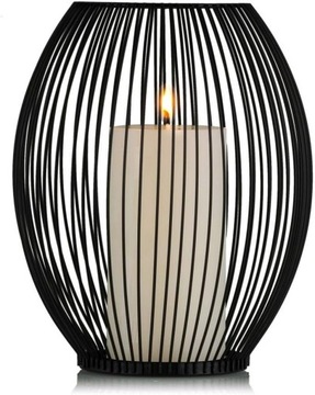 Świczenik lampion czarny metalowy 19 × 24 cm_outlet