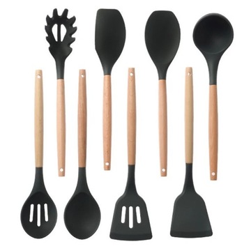 Silicone Cooking Utensils Set White Heat Resistant Kitchen Non-Stick