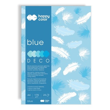 Blok kolorowy BLUE A4 20 arkuszy 170g HAPPY COLOR