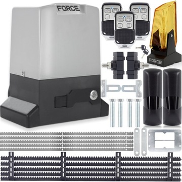 ZESTAW DO BRAM FORCE 1200 kg 3xPILOT 5xLISTWA LAMPA NAPĘD BRAMY