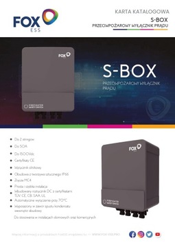 PRZECIWPOŻAROWY Wyłącznik Bezpieczeństwa S-BOX-2