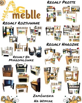 SZAFKA REGAŁ PÓŁKA NA BLAT STOJĄCA 45x35x11 Czarny+Dąb