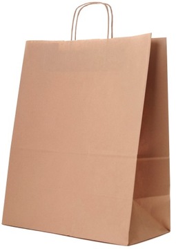 Torba papierowe na zakupy PREZENTY TORBY EKO BRĄZ 35x18x44 cm 10 sztuk DUŻE