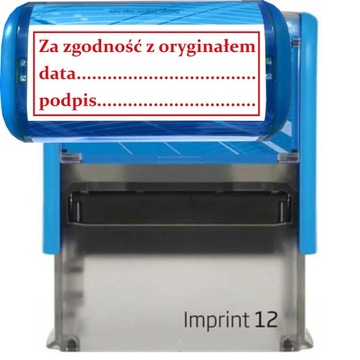 PIECZĄTKA ZA ZGODNOŚĆ Z ORYGINAŁEM TRODAT 8912 DO FIRMY BIURA NIEBIESKA