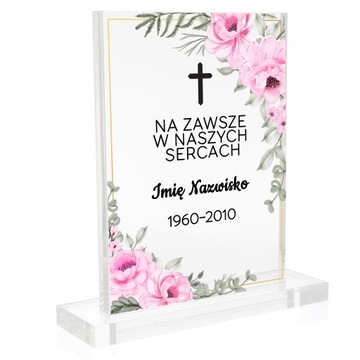 Unikalna Statuetka Upamiętniająca na Grób Na Zawsze Naszych Sercach Wzory