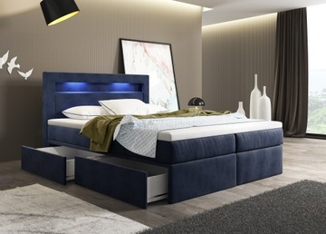 КОНТИНЕНТАЛЬНАЯ КРОВАТЬ 180/200 с ЯЩИКАМИ + LED