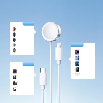 Joyroom S-IW008 Кабельное магнитное зарядное устройство «3 в 1» USB-A — Lightning/USB-C 1