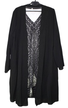 Sukienka z płaszczem czarna wzór elegancka 5XL 50