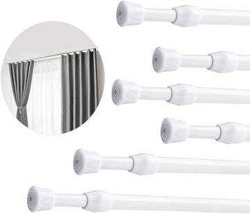 Karnisz do zasłon wykręcany.Drążek napinający do zasłon 60-110 cm, biały