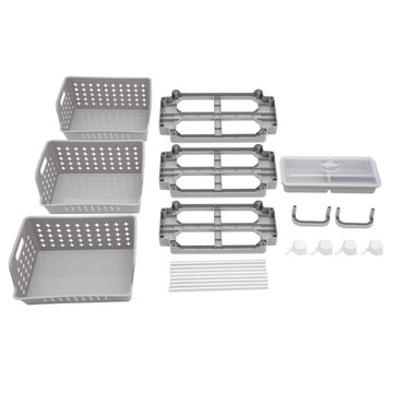 3-х уровневая многофункциональная тележка для хранения, 45,5*24,5*91 см, серая