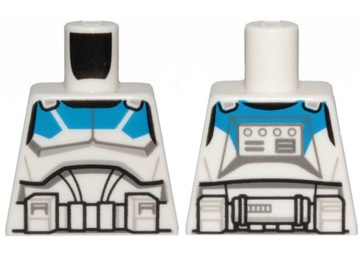 Lego Nowy Tors bez rączek Biały SW Armor Clone Jet Trooper 501st 973pb3993