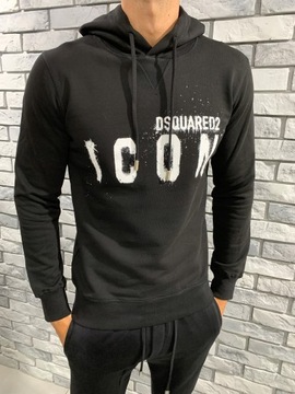 DSQUARED2 r.XXL bluza DSQ2 sprayed icon z kapturem