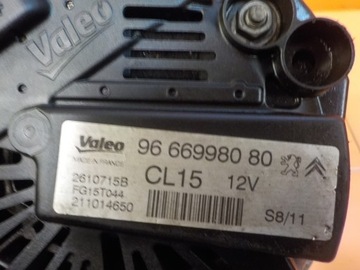 308 208 508 3008 5008 DS4 C3 1.6 VTI 13R 100KM 5FS ALTERNÁTOR 9666998080