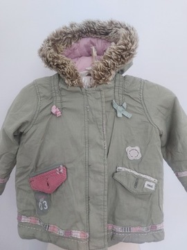 Next 98cm zimowa parka z króliczkiem