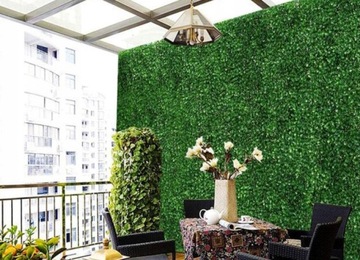 x4 Zielona Ściana Mata Panel Sztuczny Żywopłot Bluszcz Osłona na Balkon