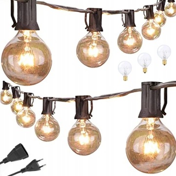 GIRLANDA LAMPKI OGRODOWE 30PATIO BALKON TARAS 9.2m