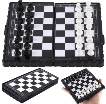 SZACHY MAGNETYCZNE WARCABY GRA CHESS PRZENOŚNE 2w1