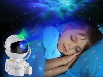 PROJEKTOR GWIAZD ASTRONAUTA LAMPKA LED GALAXY STAR PREZENT DLA DZIECI NIEBA