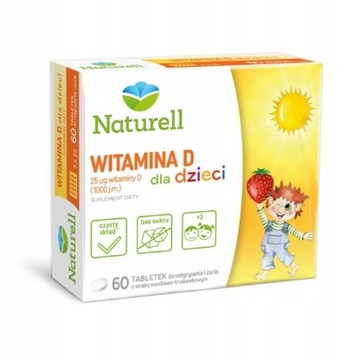NATURELL Witamina D dla dzieci do żucia 60 tab