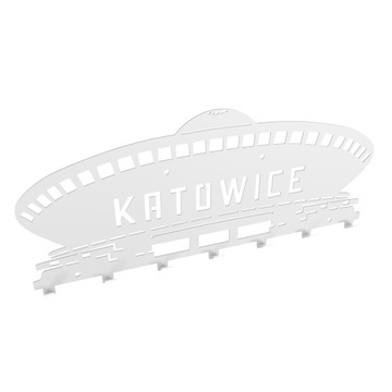 Duży metalowy wieszak wiszący na ubrania klucze loft KATOWICE SPODEK biały